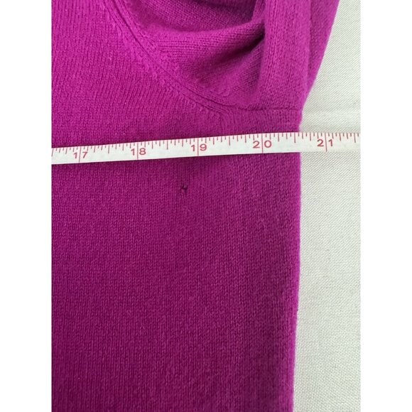 Magaschoni Magenta Women Large Cashmere Ruffle Cardigan Sweater Coquette Flaw - Picture 5 of 7